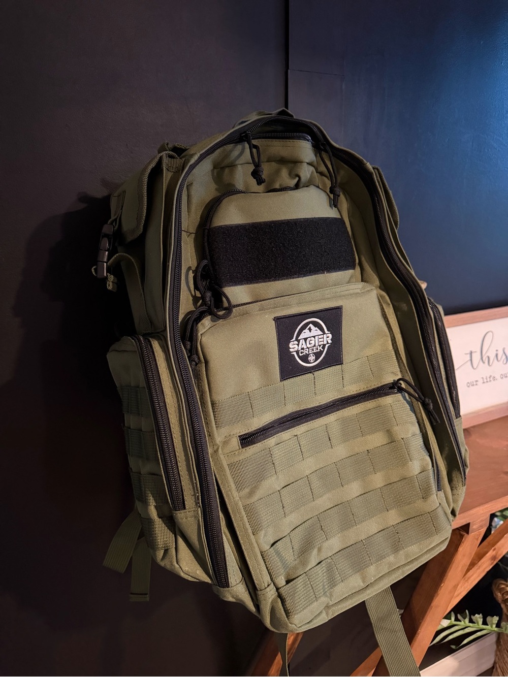 Olive Tactical MOLLE Backpack for Men